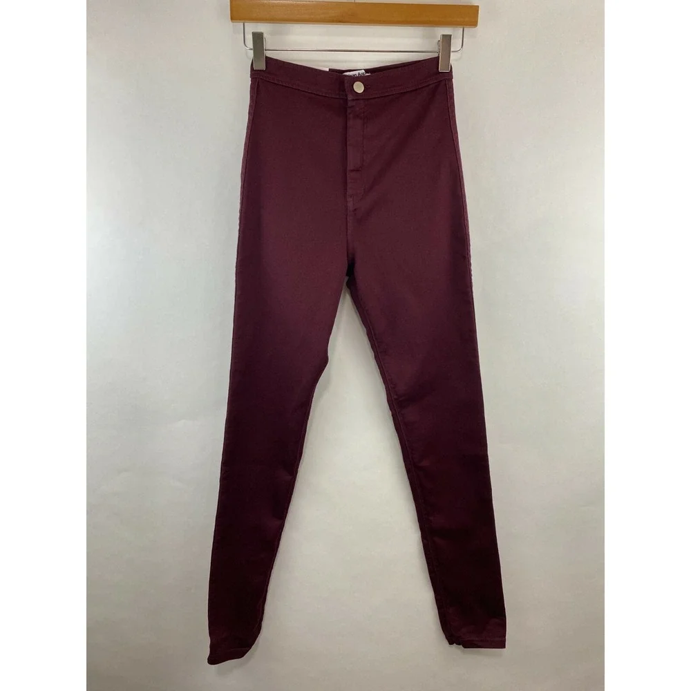 American Apparel Womens Skinny Pockets Burgundy Jeans Size Medium